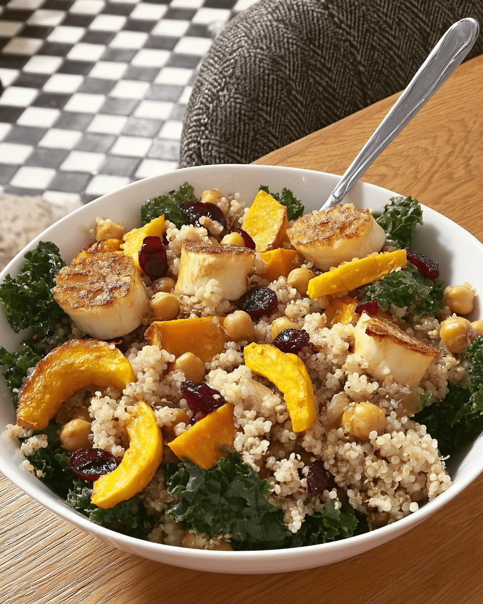 An array of ingredients for the Fall Harvest Pasta Salad