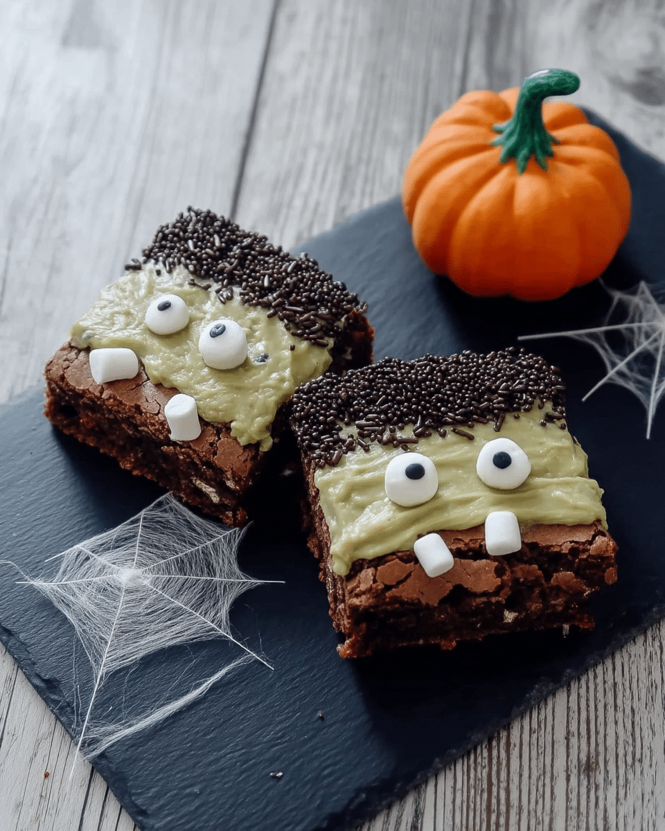 Ingredients for Frankenstein Brownies neatly arranged on a table.