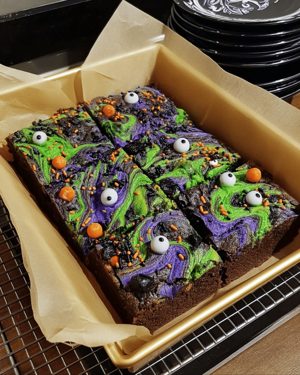 Frosting Monster Mash Brownies