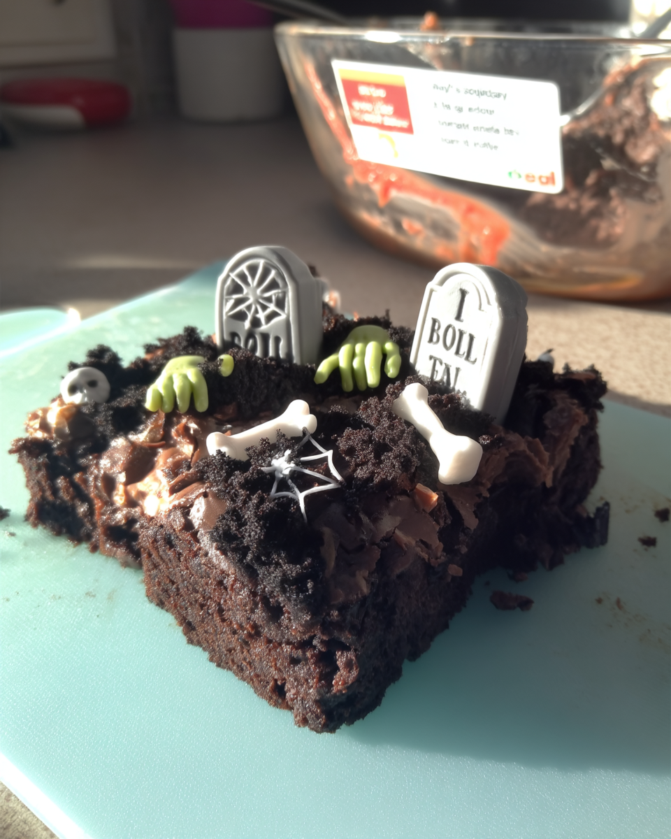 Ingredients for Graveyard Brownies arranged on a table.