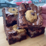 Delicious Halloween Brookies on a platter, ready to be served.