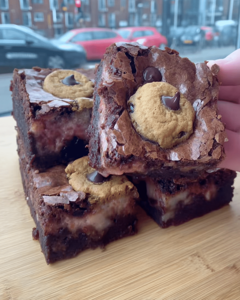 Delicious Halloween Brookies on a platter, ready to be served.