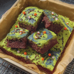 Monster Mash Brownies with colorful frosting and sprinkles