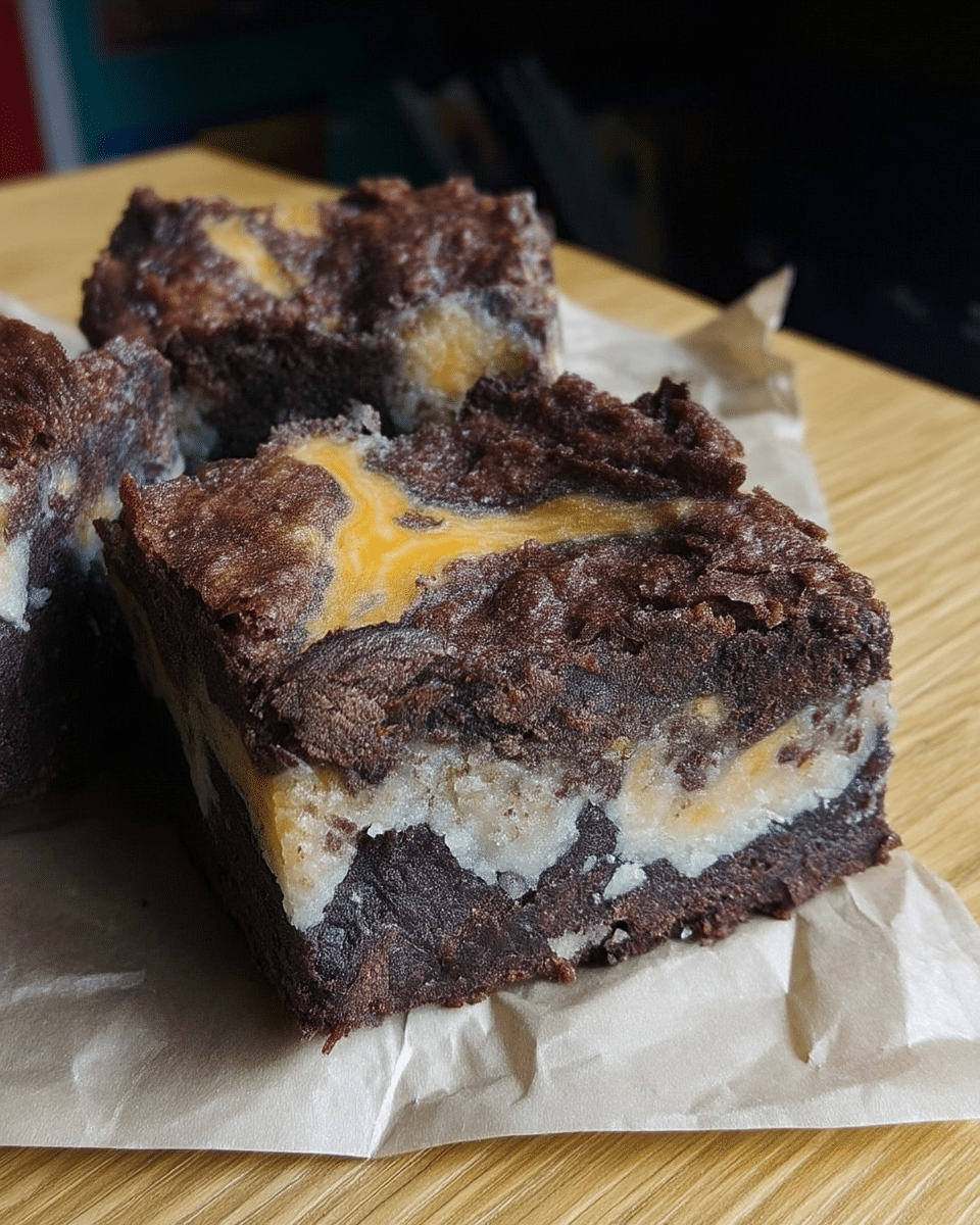 Ingredients for Pumpkin Cheesecake Brownies arranged on a wooden table