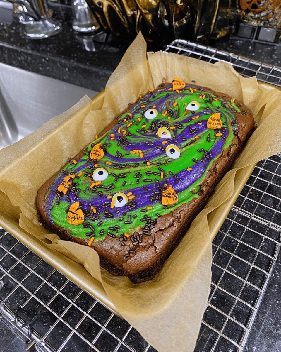 Serving Monster Mash Brownies