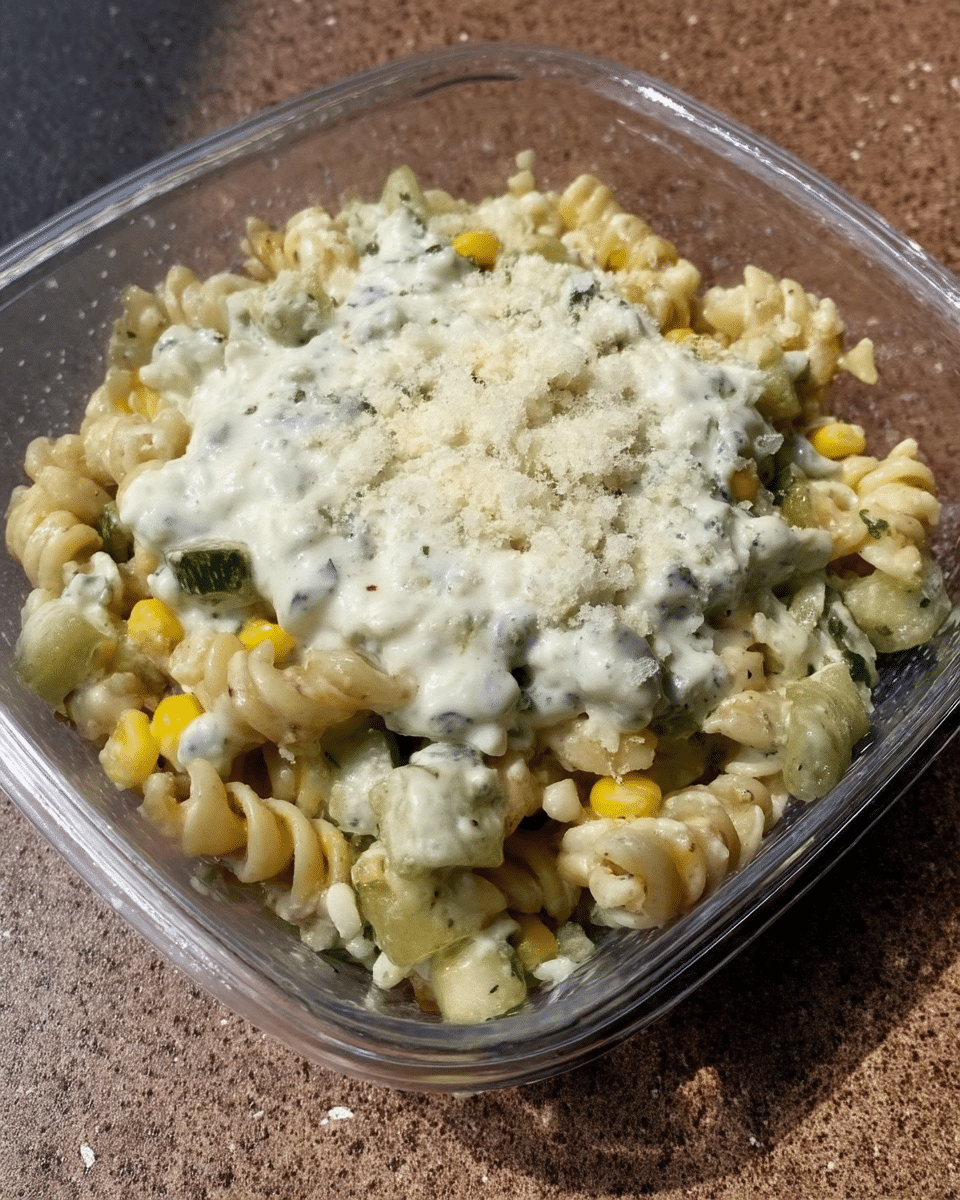 Serving the Healthy Street Corn Pasta Salad