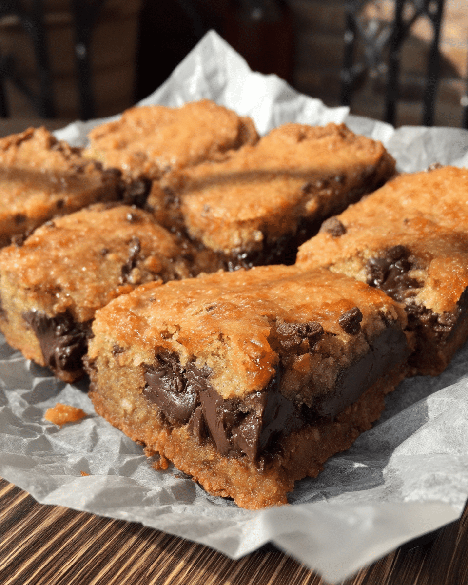 A baker expertly swirling chocolate chips into pumpkin bar batter.