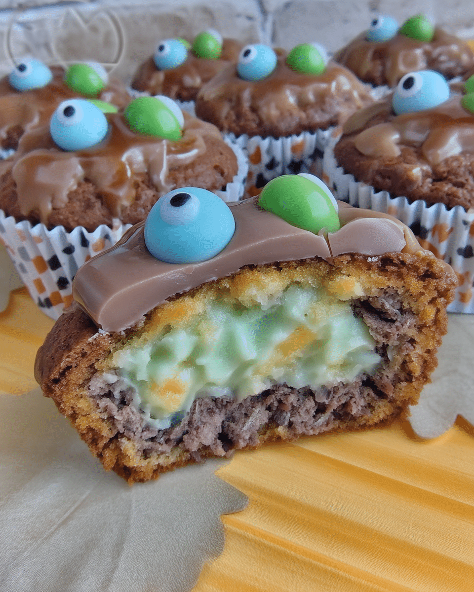 A close-up of a Witch Cauldron Brownie Bite with the cork indentation.