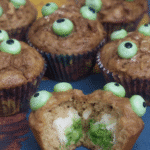 Witch Cauldron Brownie Bites on a Halloween-themed platter.
