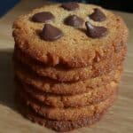 Fall dessert: soft pumpkin spice cookies with white chocolate and pumpkin spice chips. Easy, no-chill recipe perfect for autumn baking!